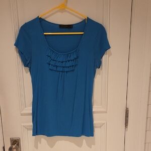 The Limited Blue Ruffled Women's Top